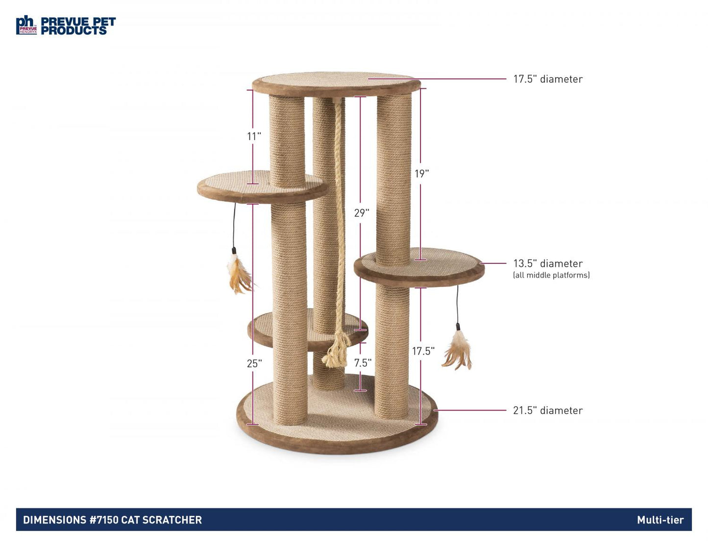 Prevue Kitty Power Paws® Multi‑Tier Cat Scratching Post (37" H)