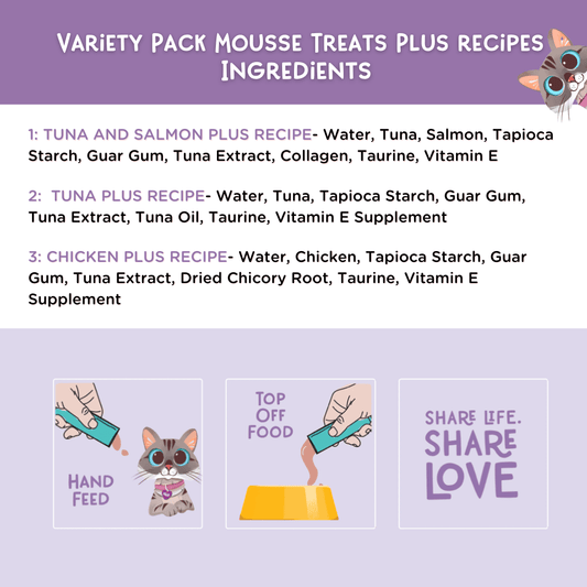 Variety Pack Mousse Treats Plus recipes, Pack of 24 Tubes