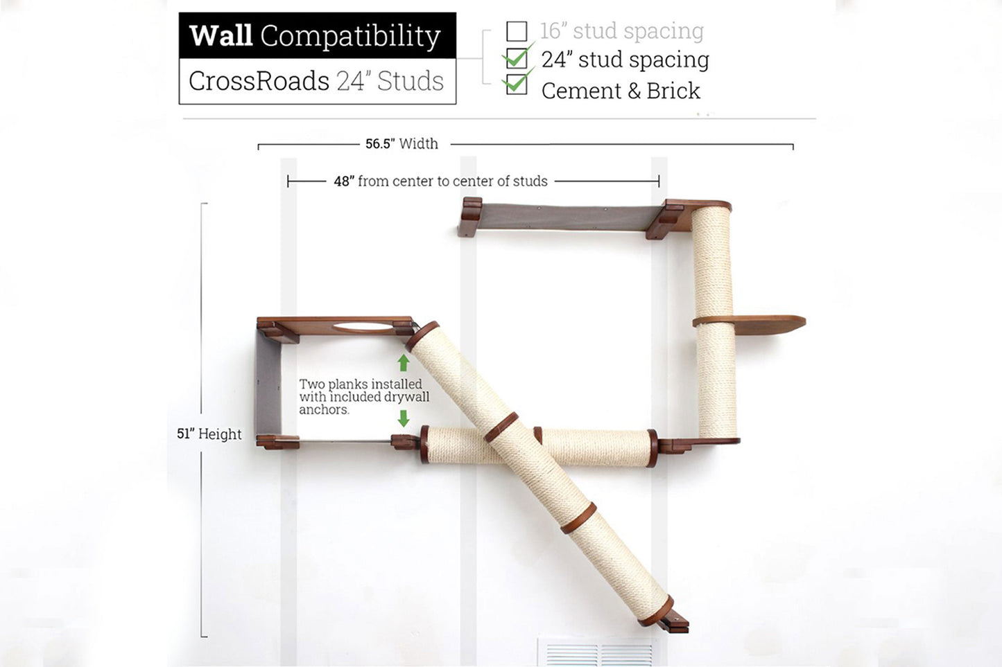 The Crossroads - Cat Wall Scratcher - Tree with Ramp