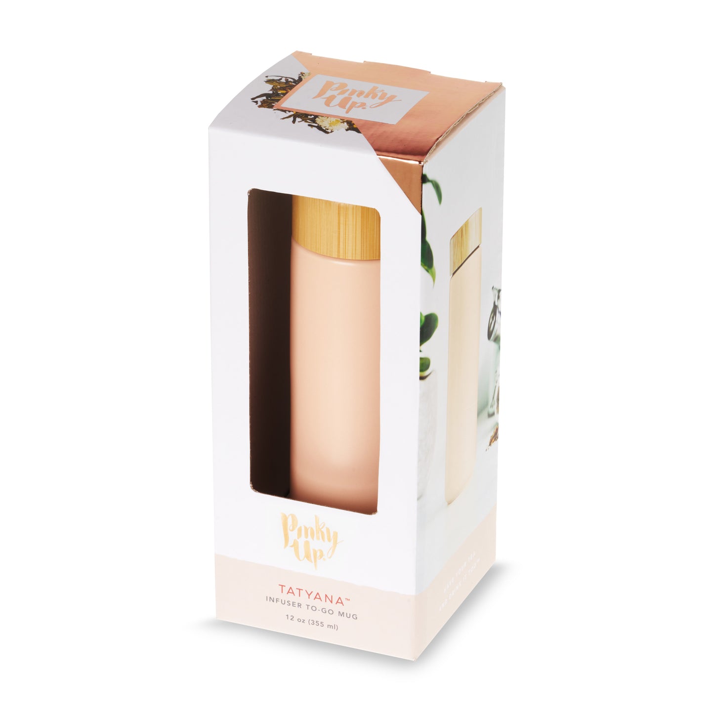 Tatyana Ceramic To-Go Infuser Mug in Coral