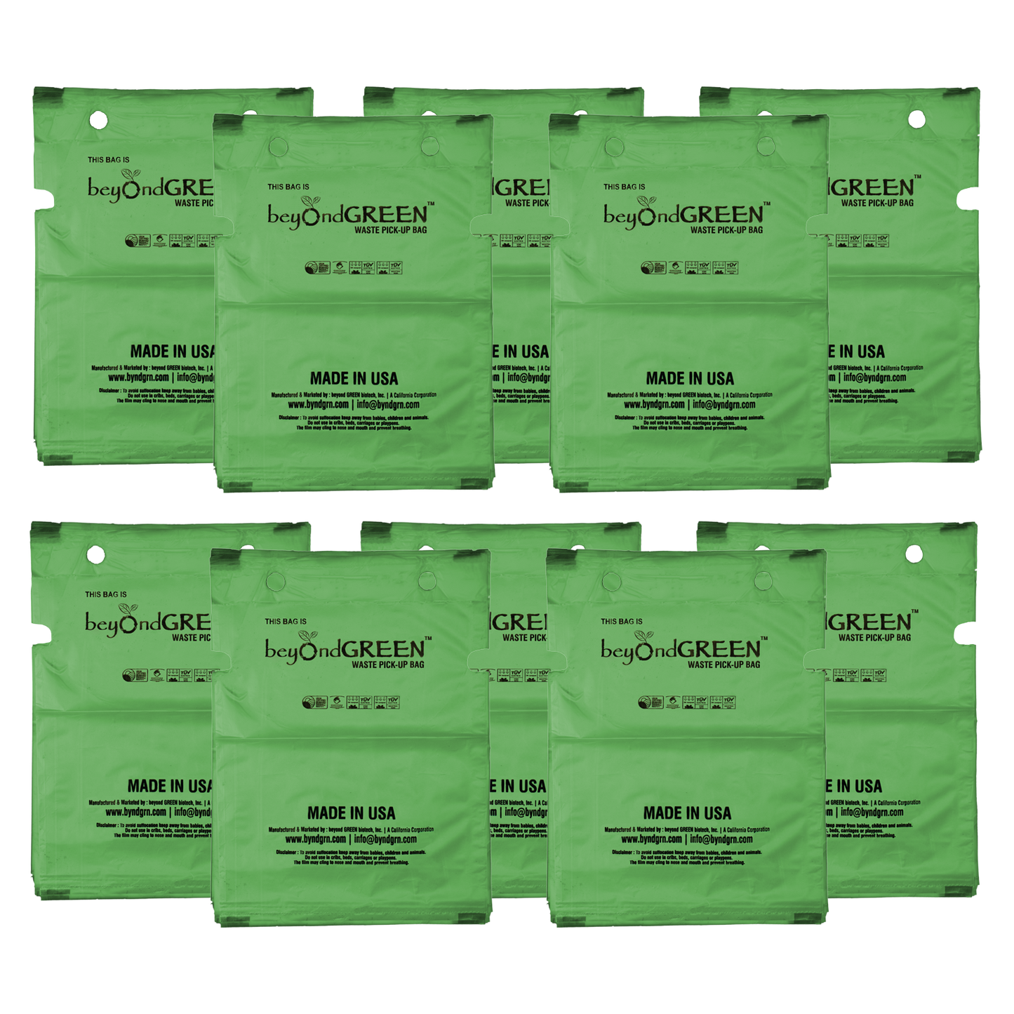 beyondGREEN Dog Waste Bags – Single-Pull Dispenser Refill Pack – Made in USA, Leak-Resistant, One-At-A-Time Dispensing (100 Bags per Pack)