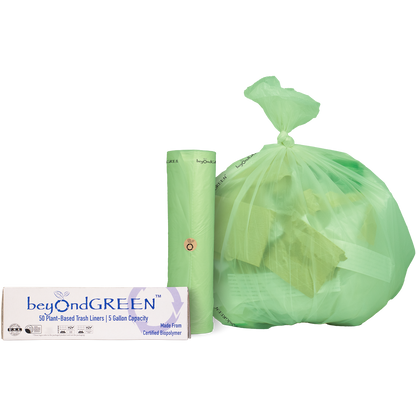 5-Gallon Plant-Based Trash Can Liner - 50 Bags