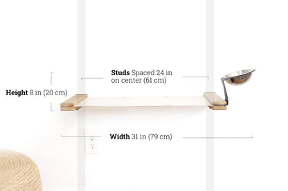 Dog Proof Cat Feeder - Wall-Mounted - Raised