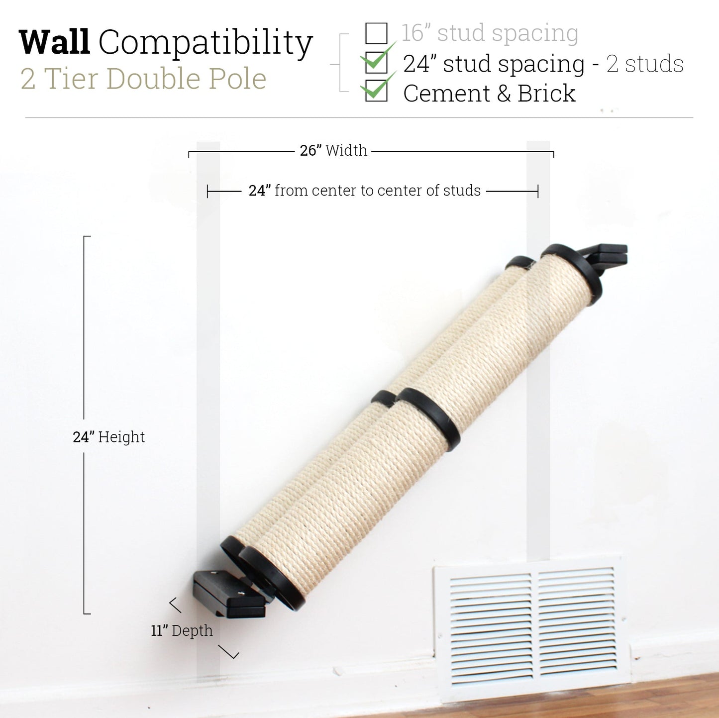 Slanted Cat Scratcher for Wall