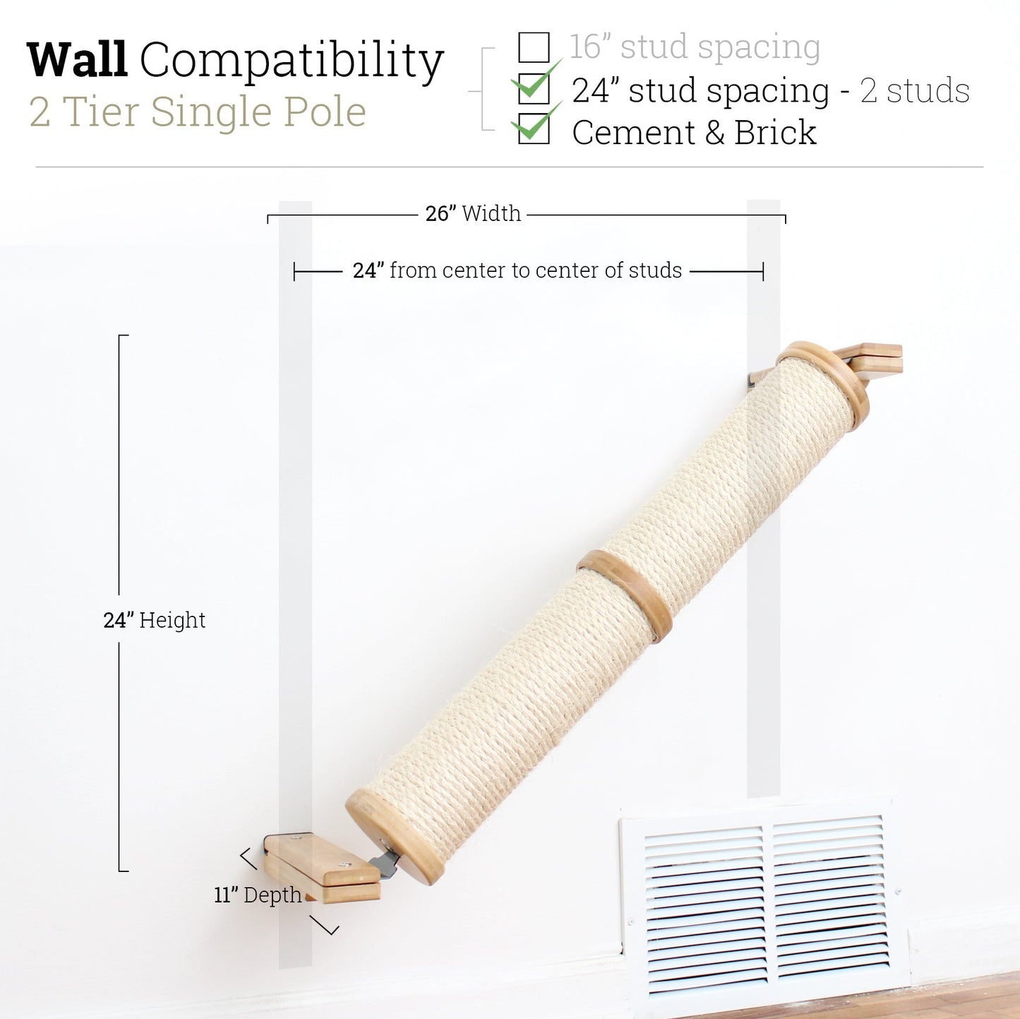 Slanted Cat Scratcher for Wall