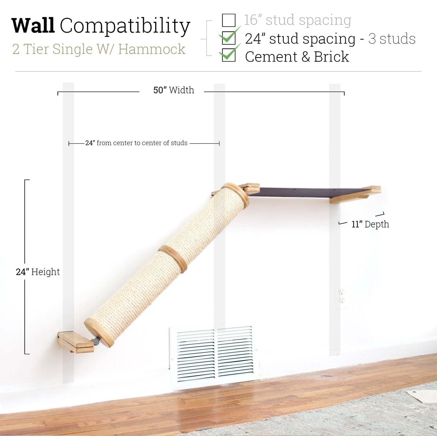 Slanted Cat Scratcher for Wall