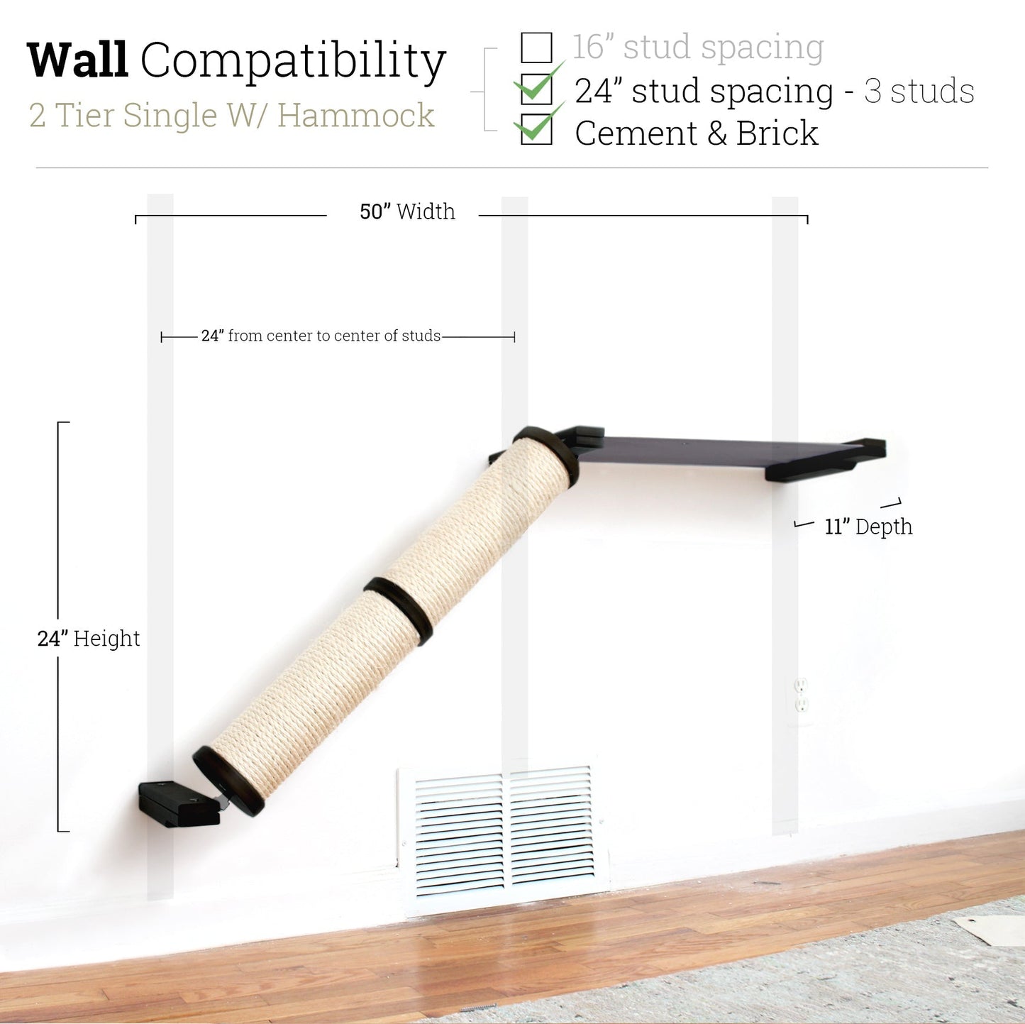 Slanted Cat Scratcher for Wall