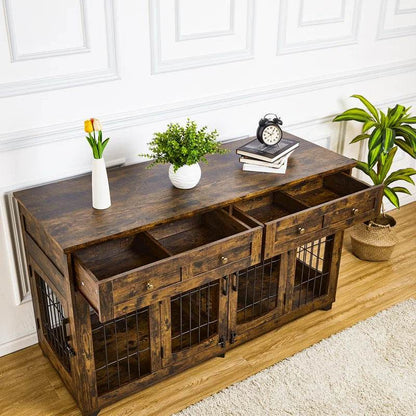 Dog Crate Furniture with Openable Partition
