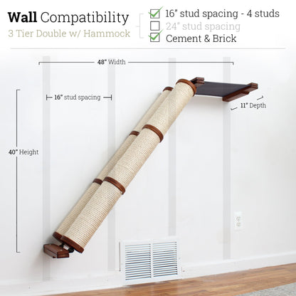 Slanted Cat Scratcher for Wall