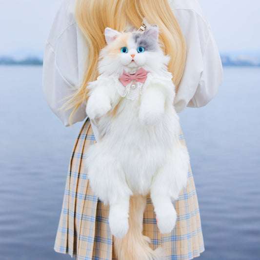 Fairy Light Calico Cat Backpack –Handmade Glowing Plush Gift