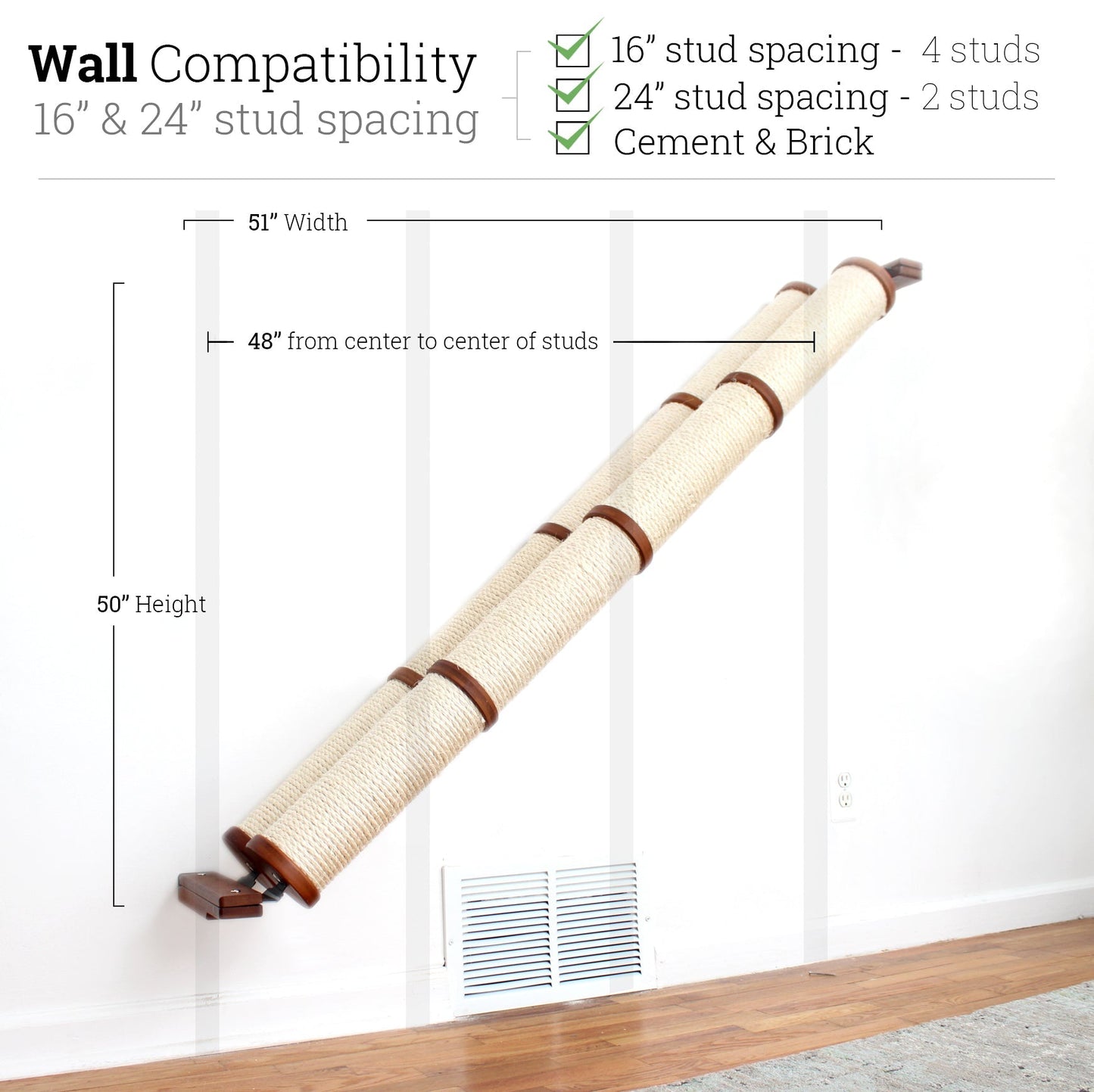 Slanted Cat Scratcher for Wall