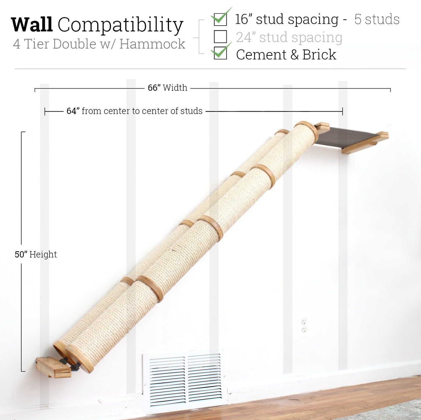 Slanted Cat Scratcher for Wall