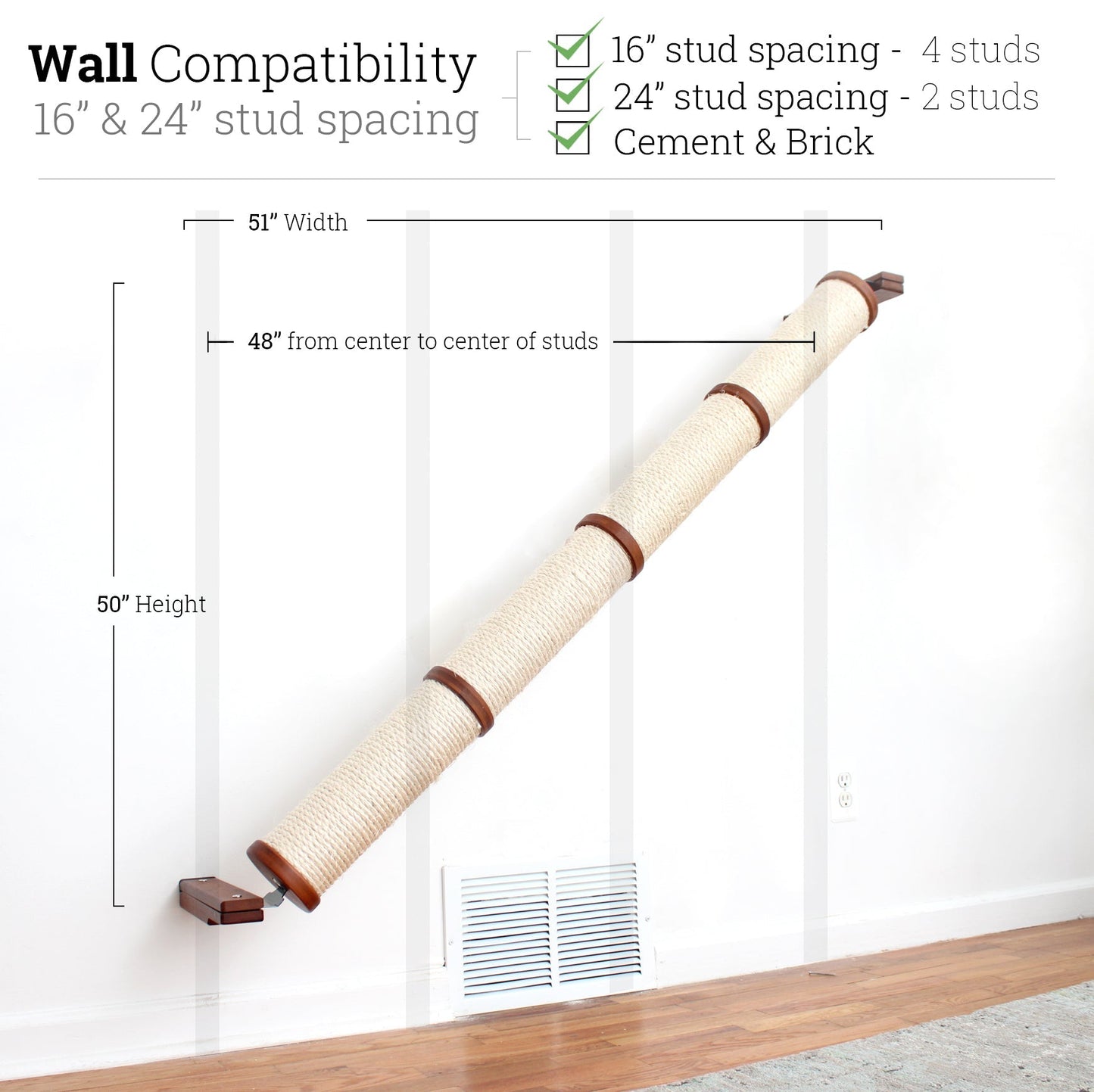 Slanted Cat Scratcher for Wall