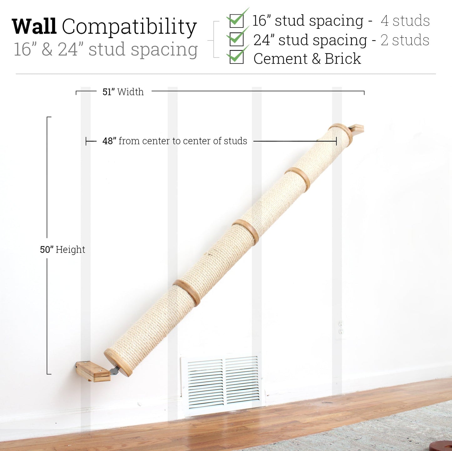 Slanted Cat Scratcher for Wall