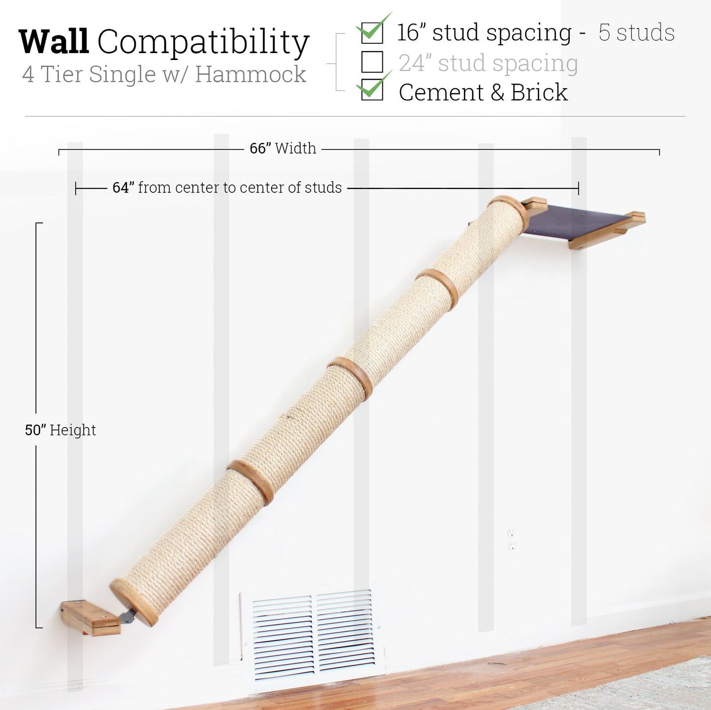 Slanted Cat Scratcher for Wall