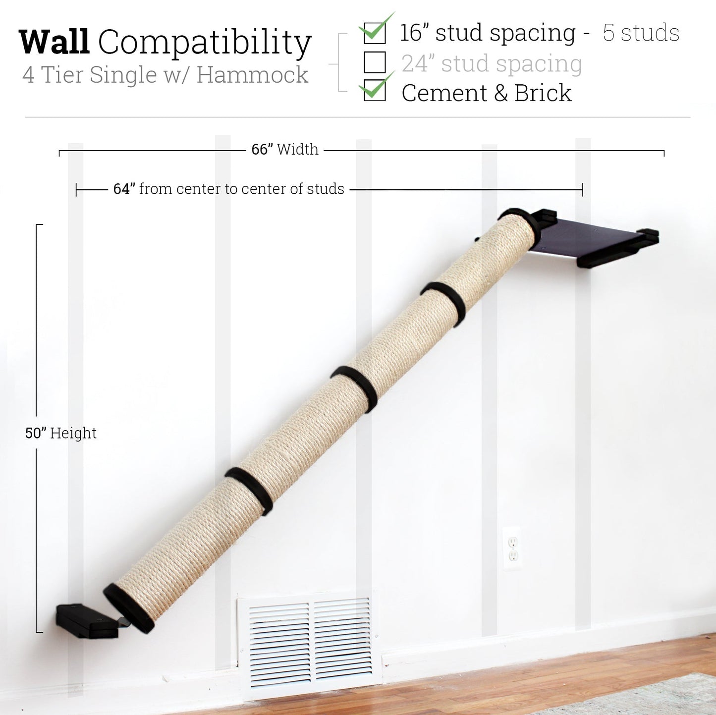 Slanted Cat Scratcher for Wall