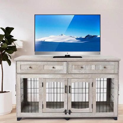 Dog Crate Furniture with Openable Partition