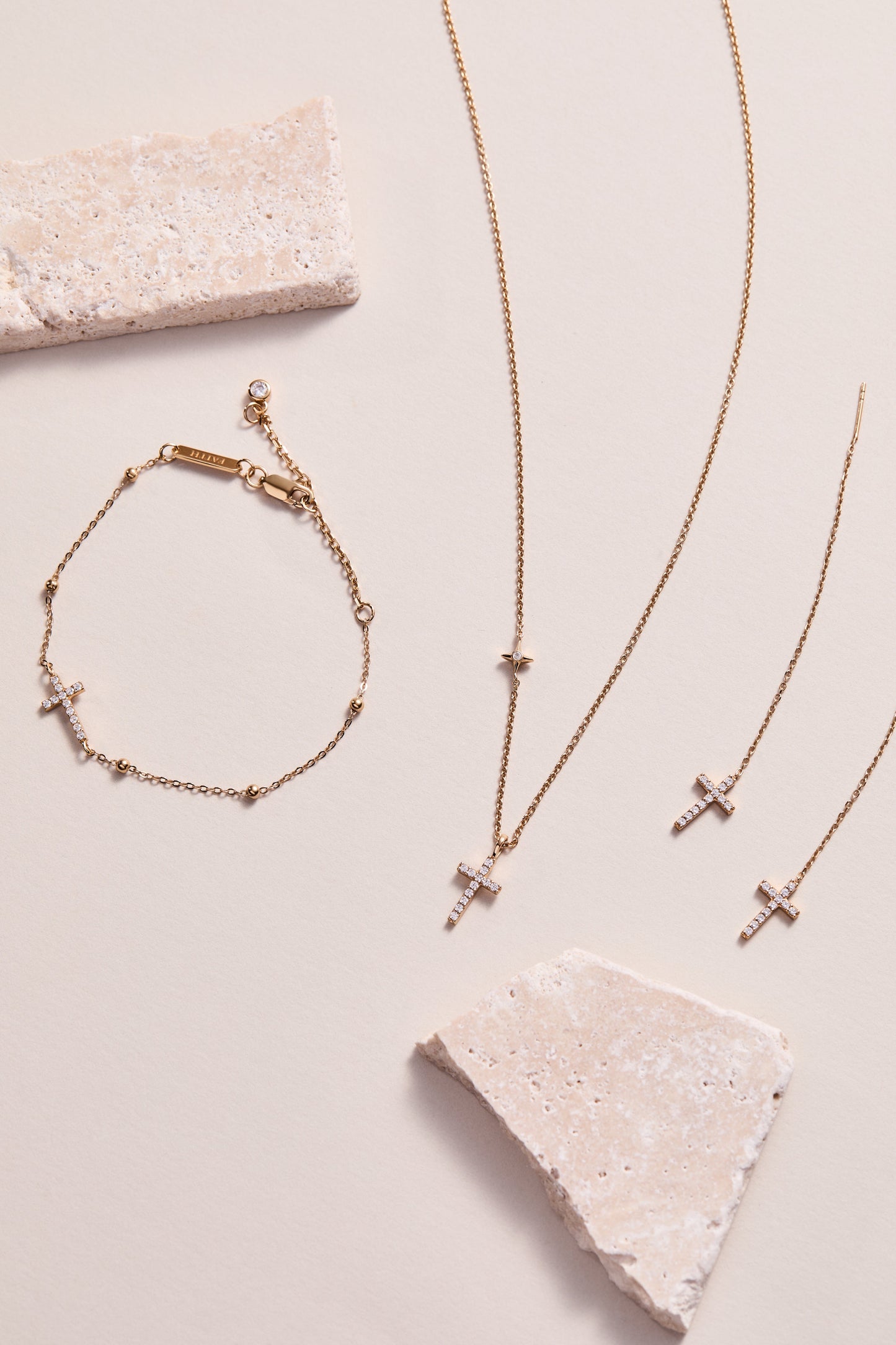 Cross Delicate Pave Crystal Pendant Necklace