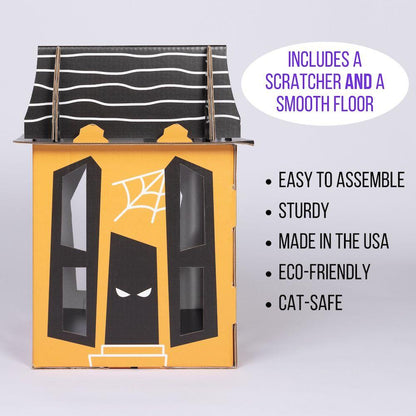 Spooky Cat Haunted House Cardboard Condo