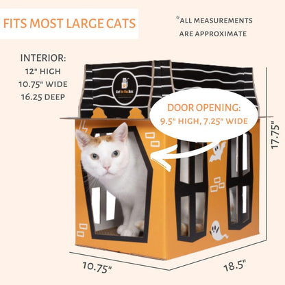 Spooky Cat Haunted House Cardboard Condo