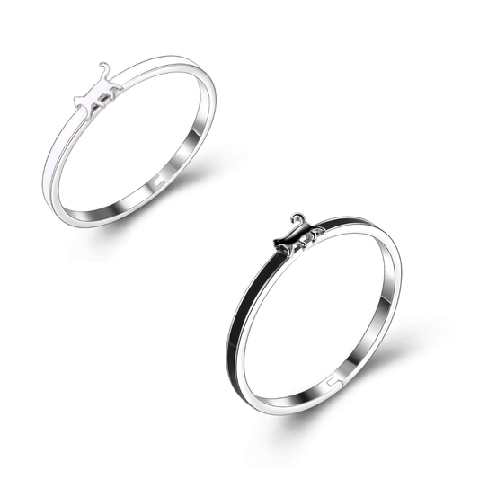 Enamel Cat Bangle | Cat Bracelet