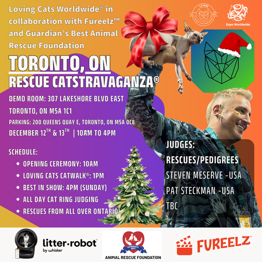 Toronto Rescue CATSTRAVAGANZA® Saturday & Sunday Dec 12 & 13, 2026(use code LOVECATS10 at checkout for $10 off every ticket!)