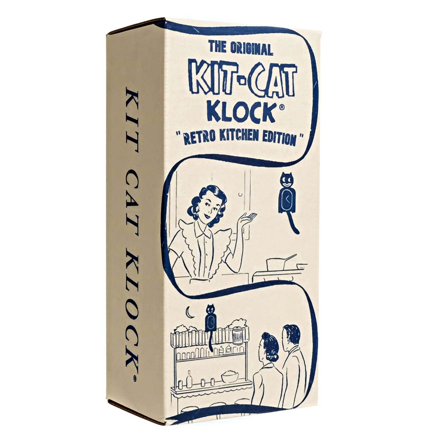Retro Pink Lady Kitchen Edition Kit-Cat Klock