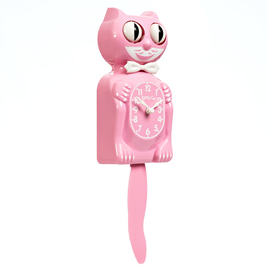 Retired Pink Satin Kitty-Cat Klock (12.75" high)