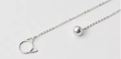 Lariat Cat Bell Necklace