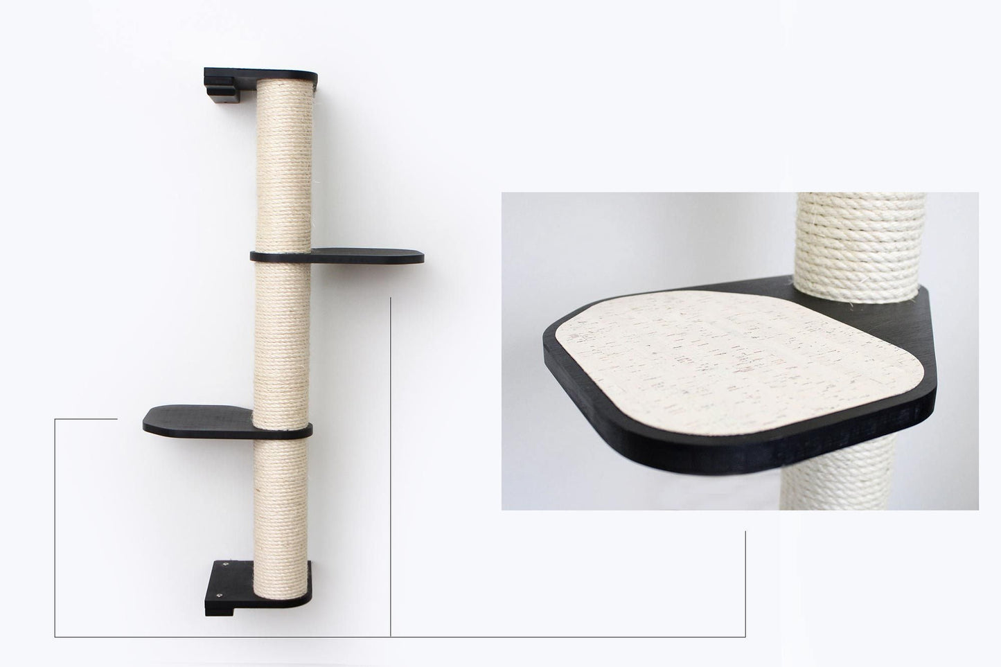 Wall Mounted Cat Climbing Pole - Sisal