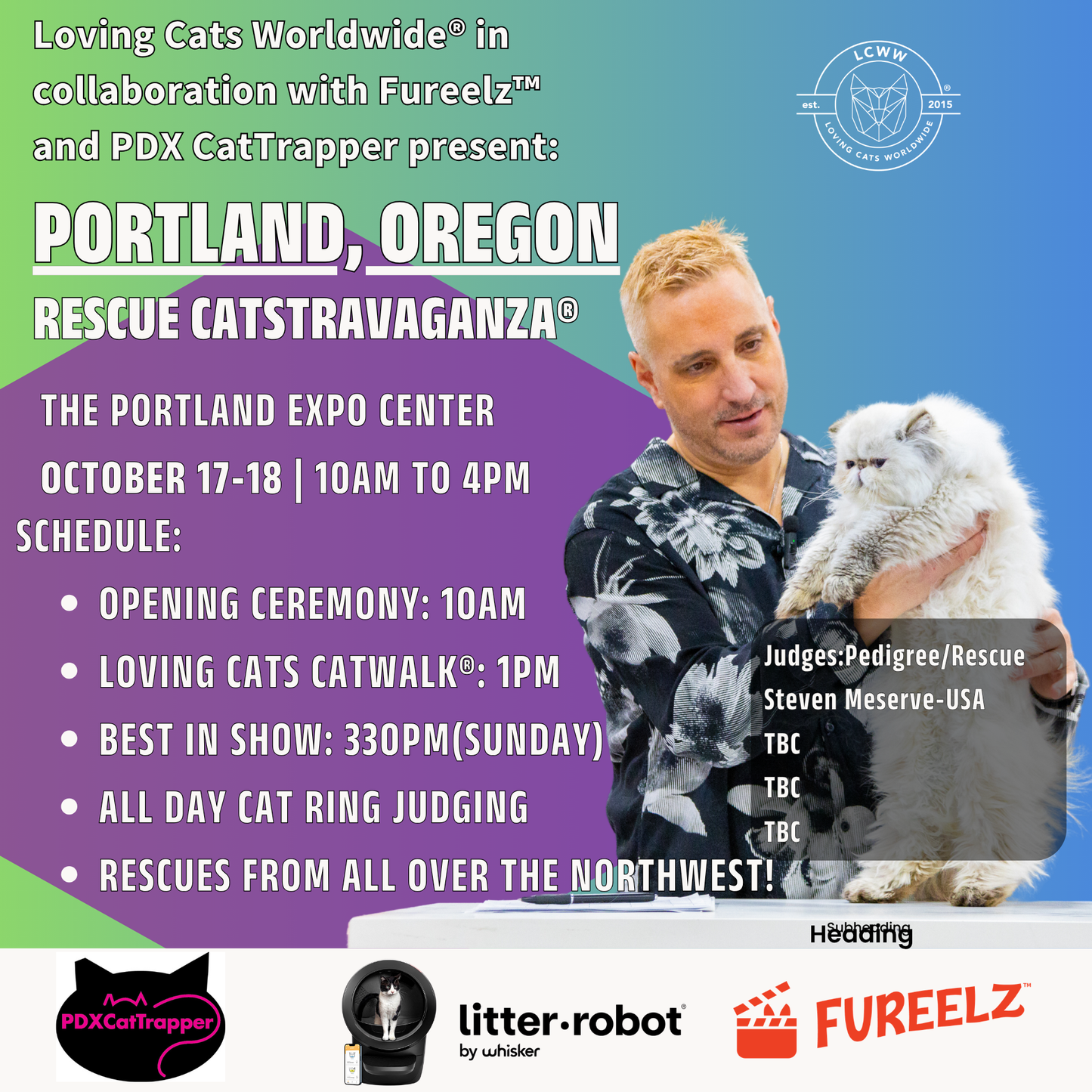 Portland Rescue CATSTRAVAGANZA® Saturday & Sunday October 17-18, 2026
