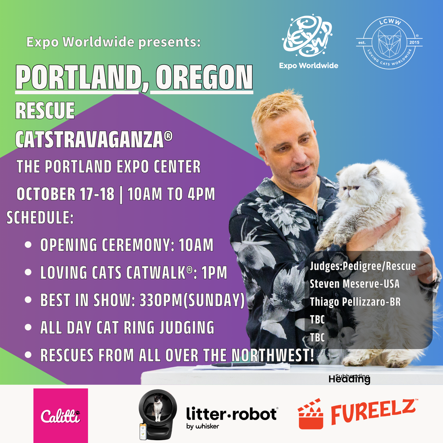 Portland Rescue CATSTRAVAGANZA® Saturday & Sunday October 17-18, 2026
