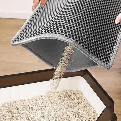 Double-Layer Cat Litter Mat – Non-Slip, Waterproof & Durable