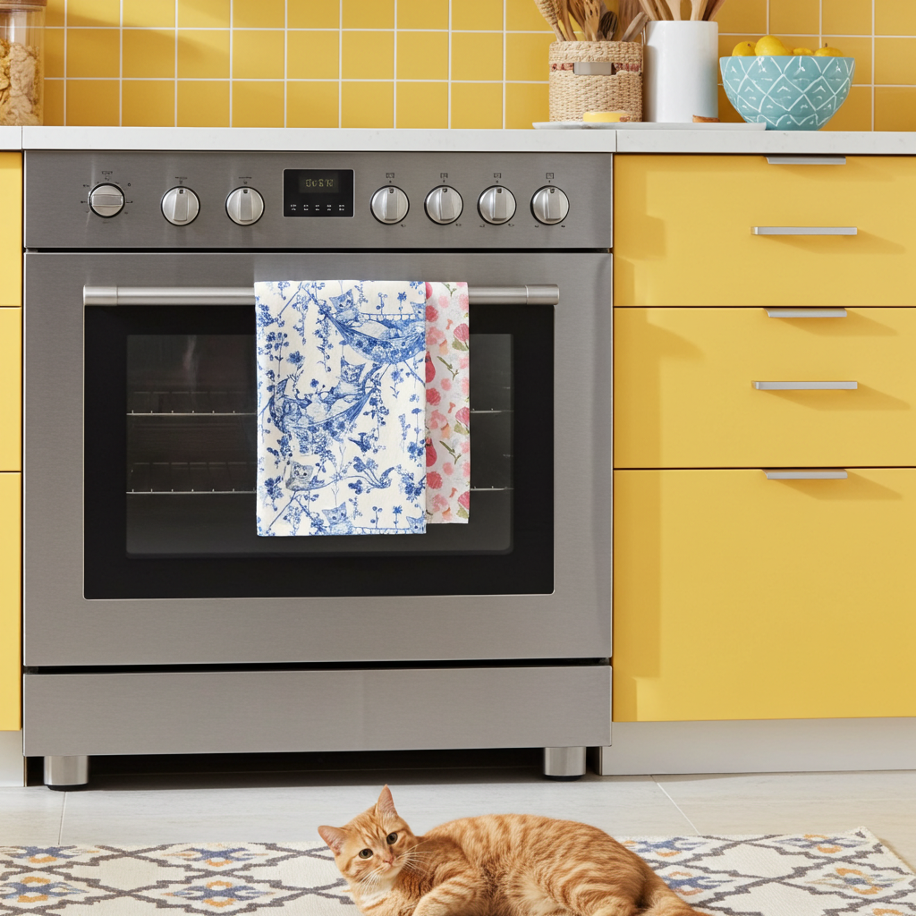 Tea Towels with Cat Designs