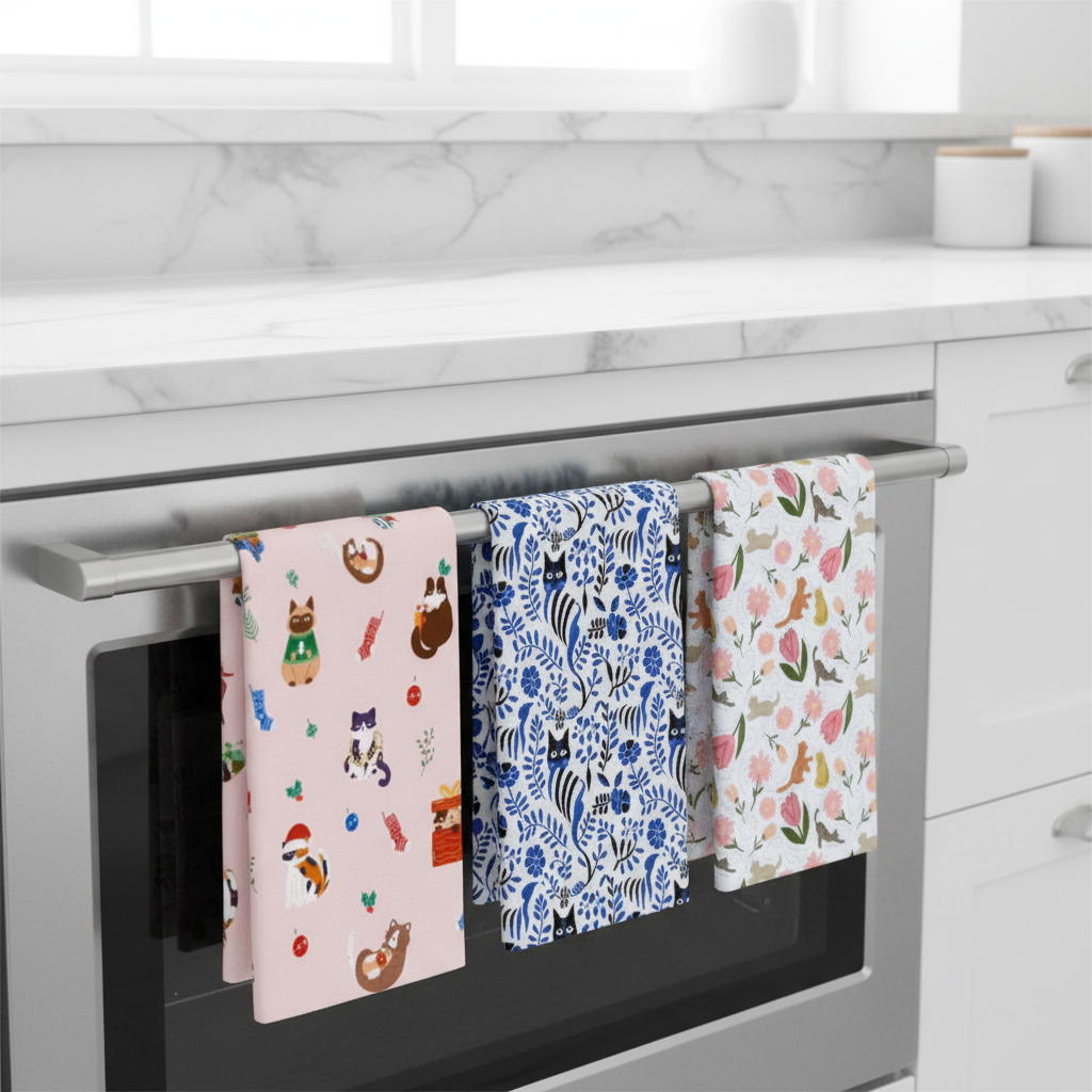 Tea Towels with Cat Designs