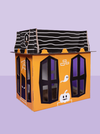 Spooky Cat Haunted House Cardboard Condo