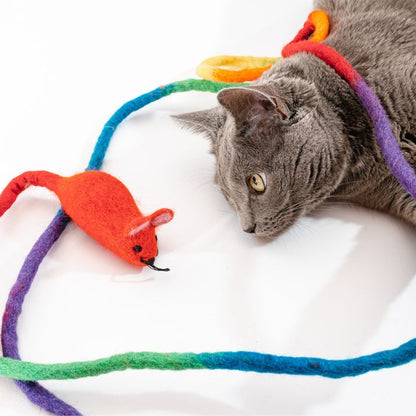 Catch a Mouse by the Tail - Wool Cat Toy