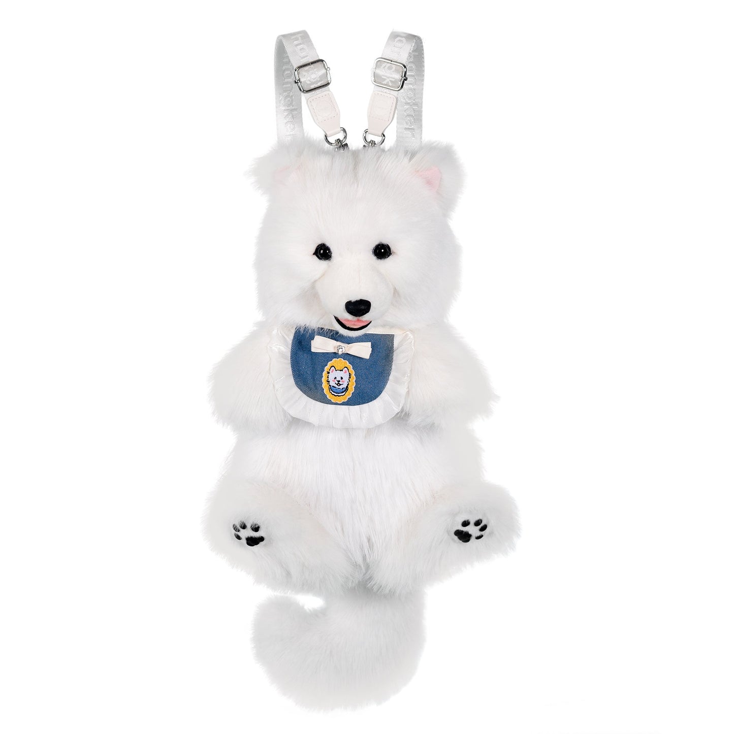 Fluffy Samoyed Backpack - Realistic White Cloud Cozy