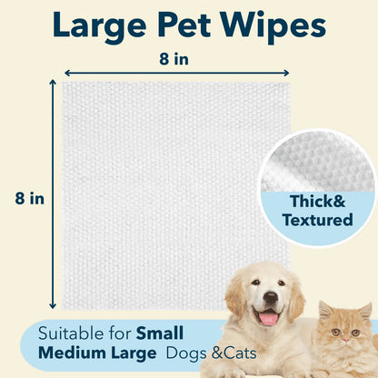 Plant-Based Pet Wipes for Dogs & Cats – Hypoallergenic, Gentle, Cleaning & Hydrating for Paws, Body & Butt – Daily Grooming Use – 400 Count