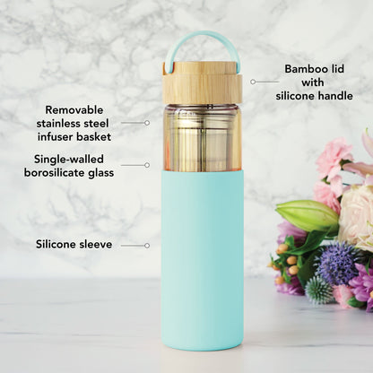 Dana Glass Travel Mug in Turquoise