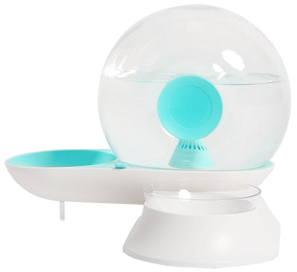 Auto-Myst Automatic Gravity Pet Water Dispenser - 2-in-1 Filtered Water & Food Bowl System with 2.8L Capacity