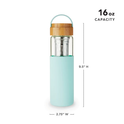 Dana Glass Travel Mug in Turquoise