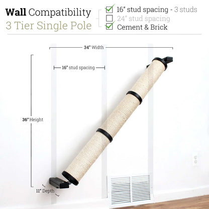 Slanted Cat Scratcher for Wall