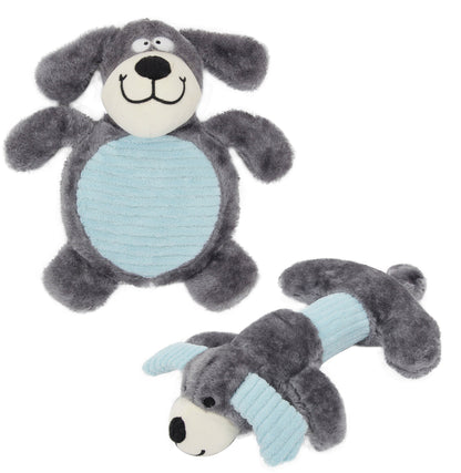 Pet Life ® 2-piece Dual Squeaker and Plush Animal Dog Toy Set