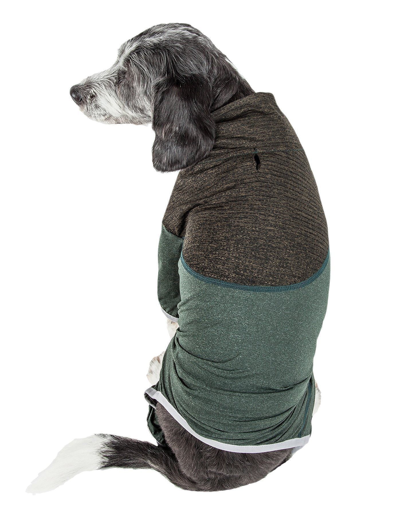 Pet Life ®  Active 'Embarker' 4-Way Stretch Fitness Yoga Full Body Dog Tracksuit