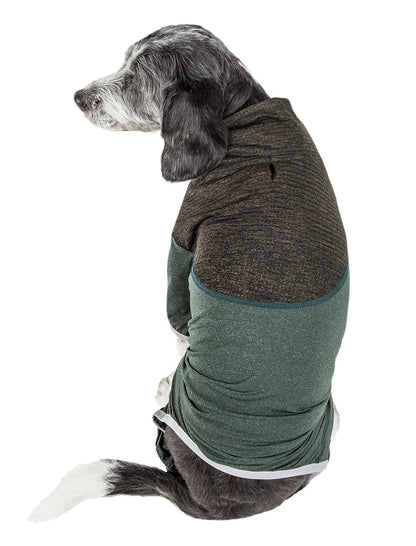 Pet Life ®  Active 'Embarker' 4-Way Stretch Fitness Yoga Full Body Dog Tracksuit