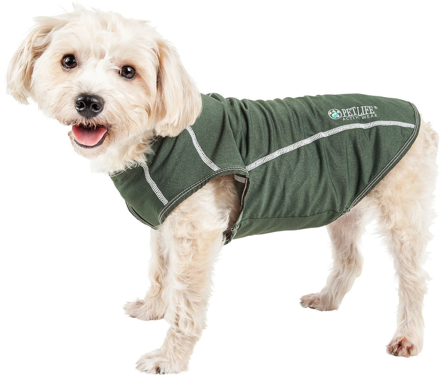 Pet Life ®  Active 'Racerbark' 4-Way-Stretch Yoga Fitness Dog T-Shirt Tank Top