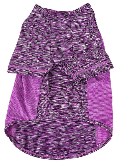 Pet Life ® Active 'Warf Speed' Heathered Ultra-Stretch Yoga Fitness Dog T-Shirt