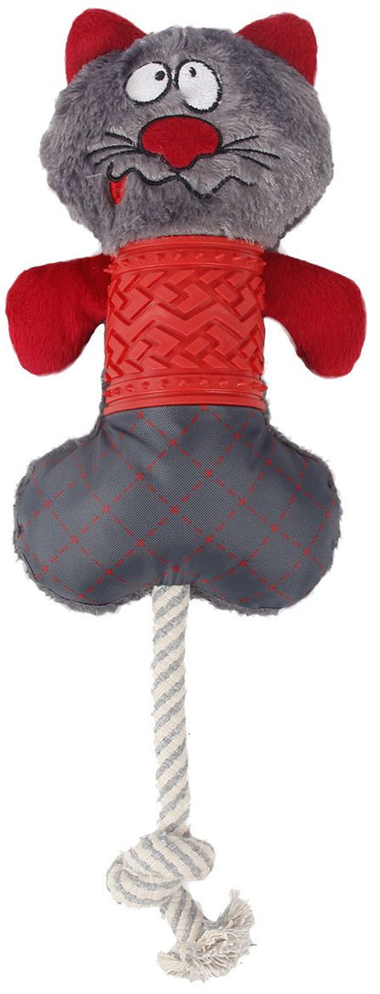 Pet Life ® 'All-in-Fun' Nylon and Rope Squeaking Rubber Rope and Plush Dog Toy