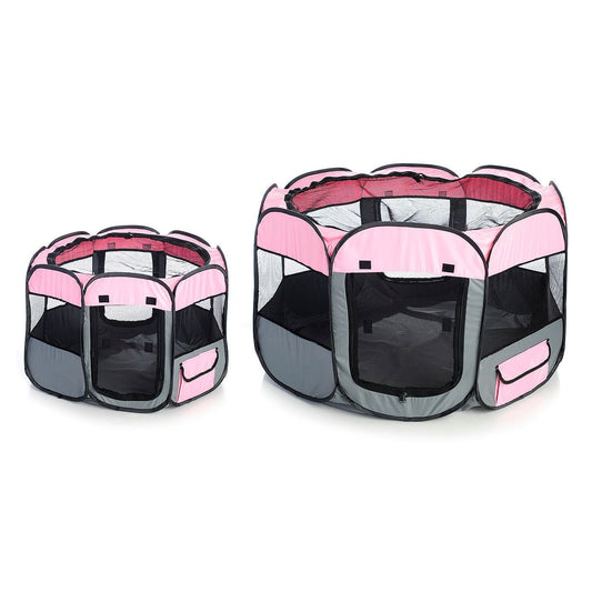 Pet Life ® 'All-Terrain' Lightweight Easy Folding Wire-Framed Collapsible Travel Pet Dog Playpen crate